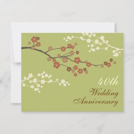 Uitnodiging voor het L-Groen Plum Blossom-jubileum (Voorkant)