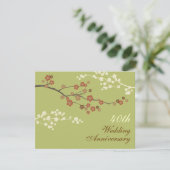 Uitnodiging voor het L-Groen Plum Blossom-jubileum (Staand voorkant)
