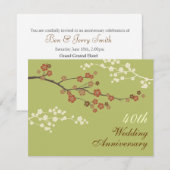 Uitnodiging voor het L-Groen Plum Blossom-jubileum (Voorkant / Achterkant)