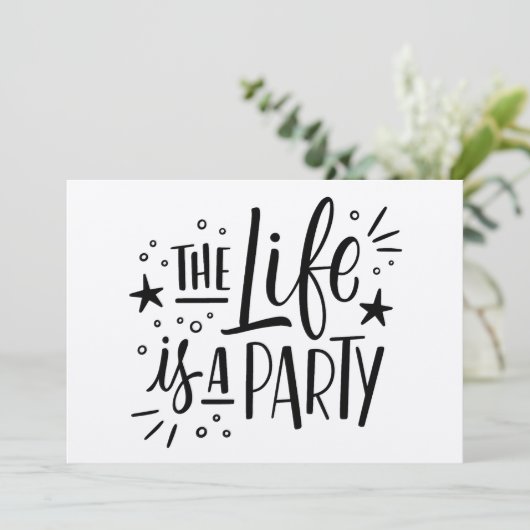 Uitnodiging voor "Het Leven is een Feest" Feest - (Staand voorkant)