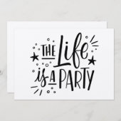 Uitnodiging voor "Het Leven is een Feest" Feest - (Voorkant / Achterkant)