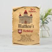 Uitnodiging voor het middeleeuwse kasteel (Staand voorkant)