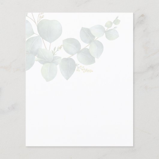 Uitnodiging voor het Modern Waterverf Greenery Bab (Achterkant)