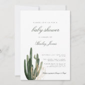 Uitnodiging voor het moderne Cactus Baby shower (Voorkant)