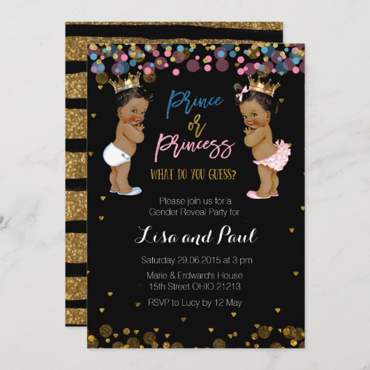 Uitnodiging voor het onthullen van het geslacht va (Voorkant / Achterkant)