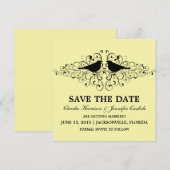 Uitnodiging voor het opslaan van de datum met gele (Voorkant / Achterkant)