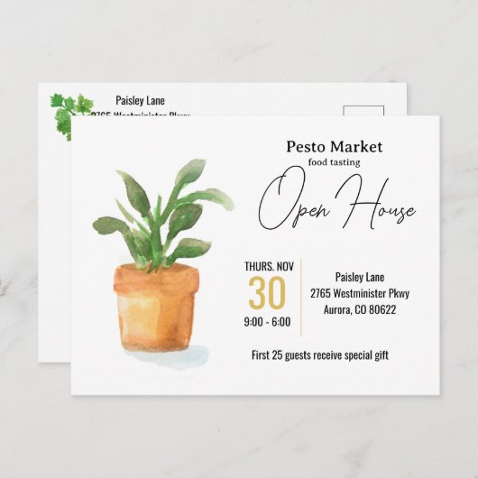 Uitnodiging voor het proeven van voedsel voor open (Voorkant / Achterkant)