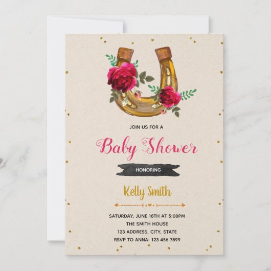 Uitnodiging voor het 'Run for the rose' feest (Voorkant)