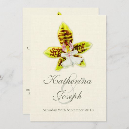 uitnodiging voor het schilderen van orchidee bruil (Voorkant / Achterkant)