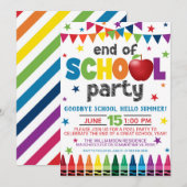 Uitnodiging voor het schoolfeest aan het einde van (Voorkant / Achterkant)