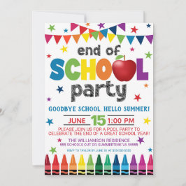 Uitnodiging voor het schoolfeest aan het einde van