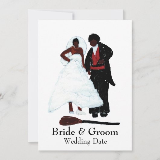 Uitnodiging voor het springen over de bezemsteel (Voorkant)