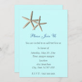 uitnodiging voor het strand van Starfish (Voorkant / Achterkant)