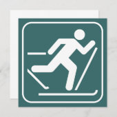 Uitnodiging voor het teken Ski-symbool voor kruisl (Voorkant / Achterkant)