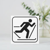 Uitnodiging voor het teken Ski-symbool voor kruisl (Staand voorkant)
