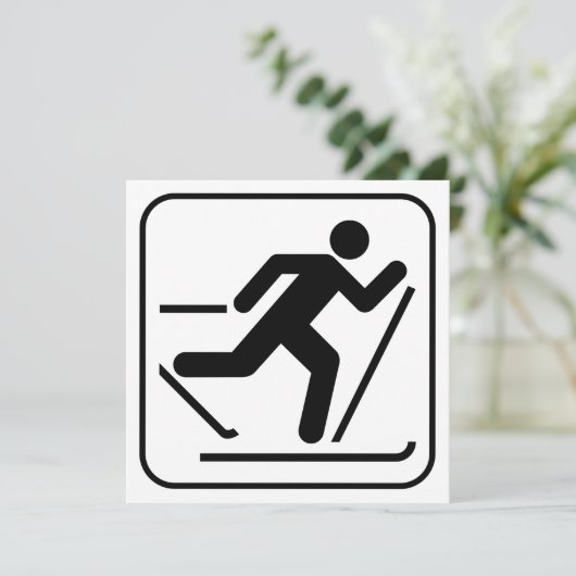 Uitnodiging voor het teken Ski-symbool voor kruisl (Staand voorkant)