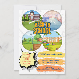 uitnodiging voor het terug naar school feest