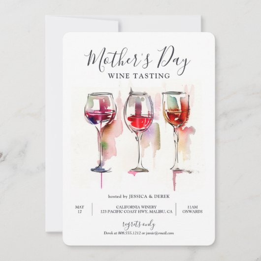 Uitnodiging voor het testen van moederdag (Voorkant)