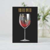 Uitnodiging voor het testen van wijn - Wijnglas Rh (Staand voorkant)