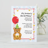  uitnodiging voor het uitnodigen van Cute Teddy Be (Staand voorkant)