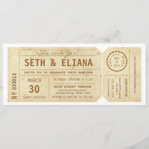  uitnodiging voor het uitschrijven van Ticket Wedd