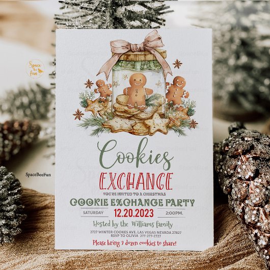 Uitnodiging voor het uitwisselen van kerstkoekjes 