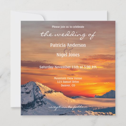 Uitnodiging voor het Uitzicht van het Sunset Mount (Voorkant)