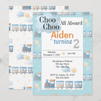 Uitnodiging voor het verjaardagsfeest van Choo cho