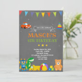 Uitnodiging voor het verjaardagsthema van Toyland (Staand voorkant)