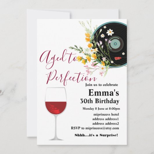 Uitnodiging voor het verouderen van wijn (Voorkant)