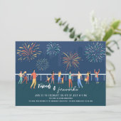 Uitnodiging voor het vuurwerk in de buurt (Staand voorkant)