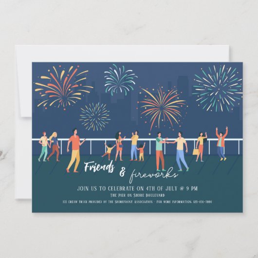 Uitnodiging voor het vuurwerk op het buurtfeest (Voorkant)