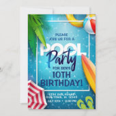 Uitnodiging voor het zwembadfeest (Voorkant)