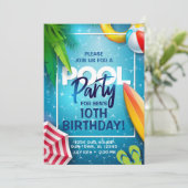 Uitnodiging voor het zwembadfeest (Staand voorkant)