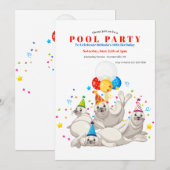 Uitnodiging voor het zwembadfeest van Sea Lions (Voorkant / Achterkant)