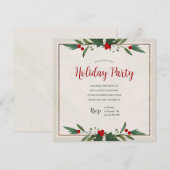 Uitnodiging voor Holly Square Holiday Party (Voorkant / Achterkant)