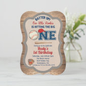 Uitnodiging voor honkbal 1e verjaardag (Staand voorkant)