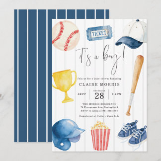 Uitnodiging voor honkbal baby shower