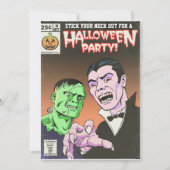 Uitnodiging voor  horror Comic Halloween-partij (Voorkant)