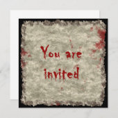 Uitnodiging voor Horror Party (Voorkant / Achterkant)