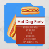 Uitnodiging voor hot-Dog-partij (Voorkant / Achterkant)