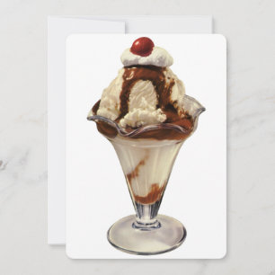  uitnodiging voor hot-Fudge Ice Cream Sundae