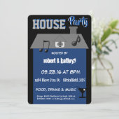 Uitnodiging voor House Party (Staand voorkant)