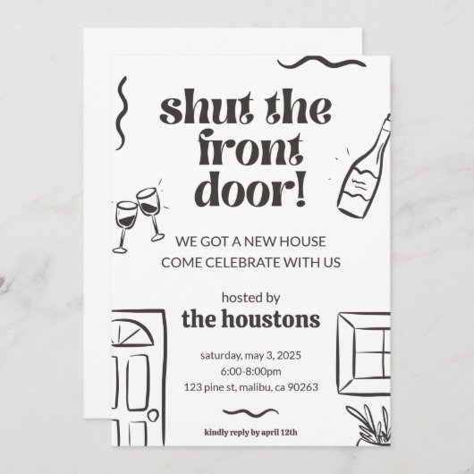 Uitnodiging voor house warming (Voorkant / Achterkant)