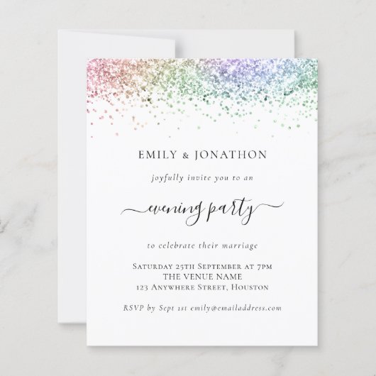 Uitnodiging voor huwelijksavond in de begrotingsre (Voorkant)