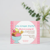 Uitnodiging voor Ice Cream Party (Staand voorkant)