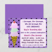 Uitnodiging voor Ice Cream Party (Voorkant / Achterkant)