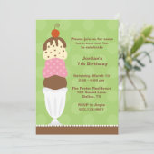 Uitnodiging voor Ice Cream Party (Staand voorkant)