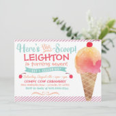 Uitnodiging voor Ice Cream Party (Staand voorkant)