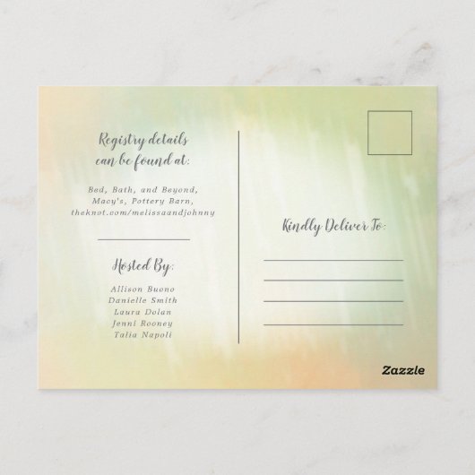 Uitnodiging voor ijs-thema bruidsfeest (Achterkant)